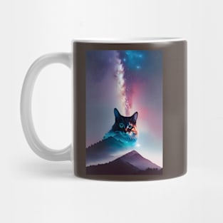 Copy of Galaxy Cat Double Exposure - Modern Digital Art Mug